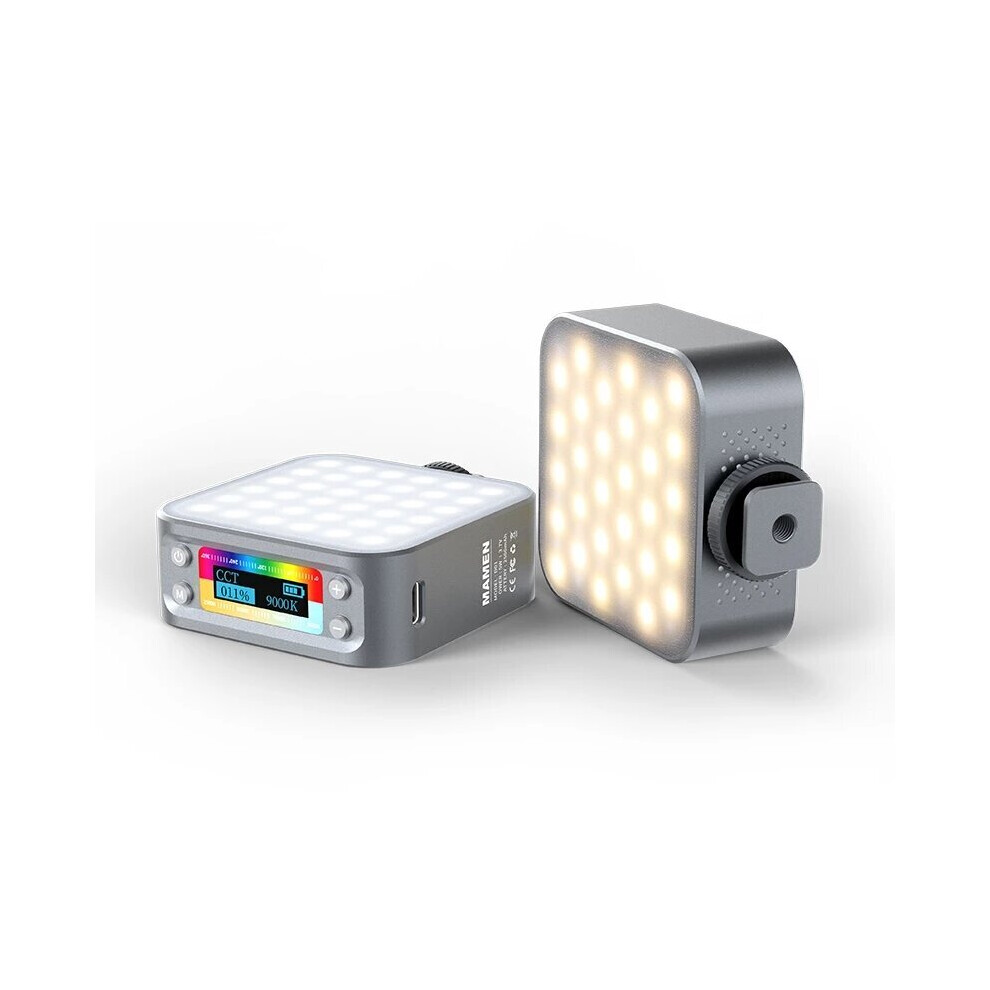 Double-sided Aluminum Alloy LED Fill Light Video Lamp 2500K-9000K with Double-sided Magnet 2500mAh Battery for Selfie Live Broadcast Vlog Photography