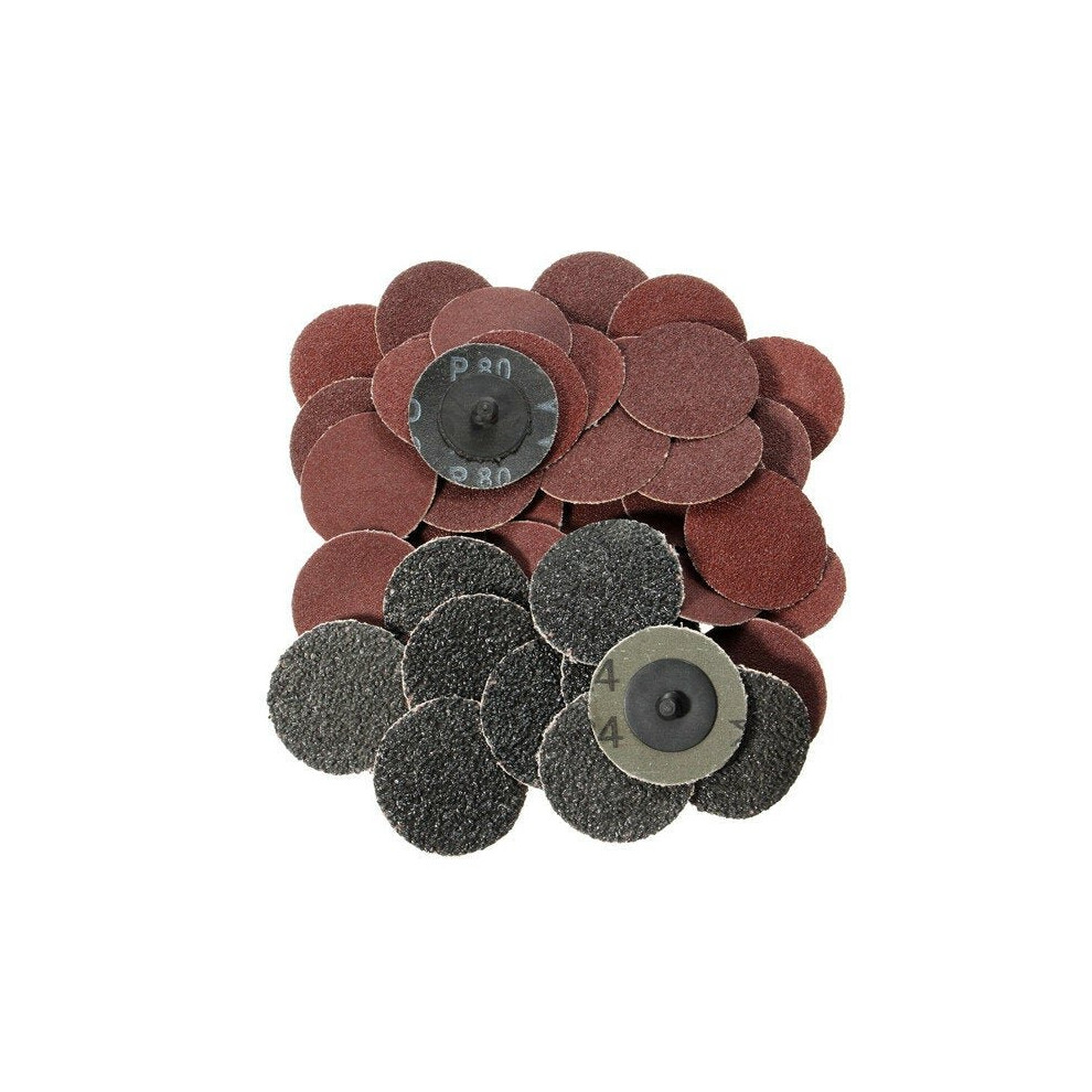 40pcs 2 Inch 24 60 80 120 Grit Roll Lock Sanding Discs