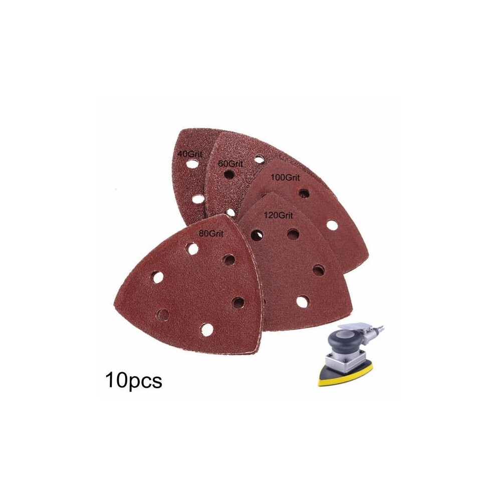 10pcs 90mm 40 60 80 100 120 Grit Sanding Sheets Triangle Sander Pads