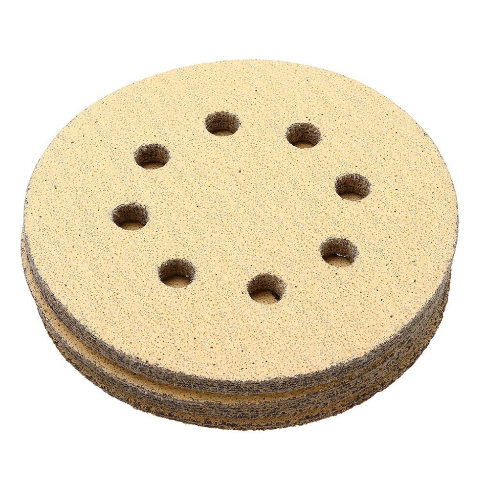 100Pcs 5 Inch 60/80/120/150/240 Grit Sanding Discs 125Mm 8 Holes Sandpaper Sanding Polishing Pad 3654659275561