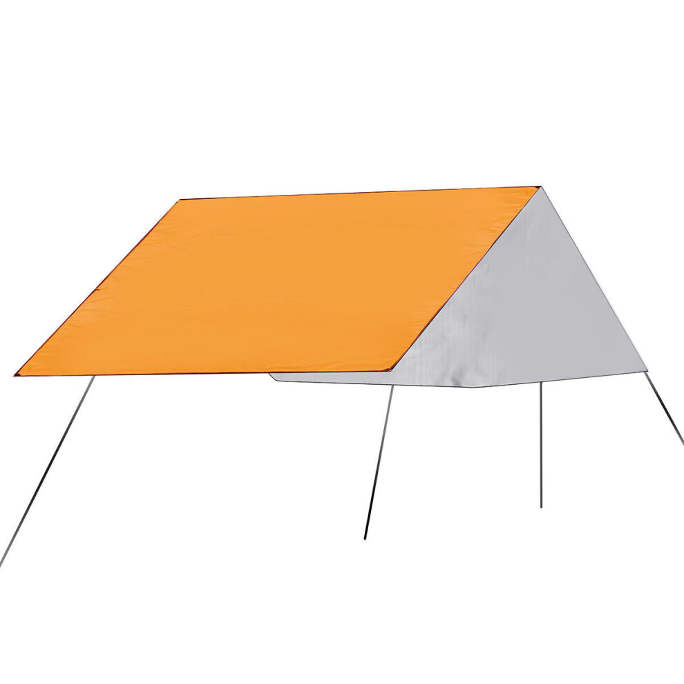 (Orange) 210x150cm Camping Picnic Pad Anit-UV Tent Tarp Rain Sunshade Hammock Shelter