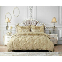(Gold (Duvet-Set), King) New Modern MAYA Quilted Bedsprad & Duvet Cover Set