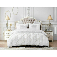 (White (Duvet-Set), Double) New Modern MAYA Quilted Bedsprad & Duvet Cover Set
