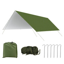 (Green) 3x3m Awning Waterproof Canopy Sunshade Hammock Rain Beach Sun Shelter Camping Tent