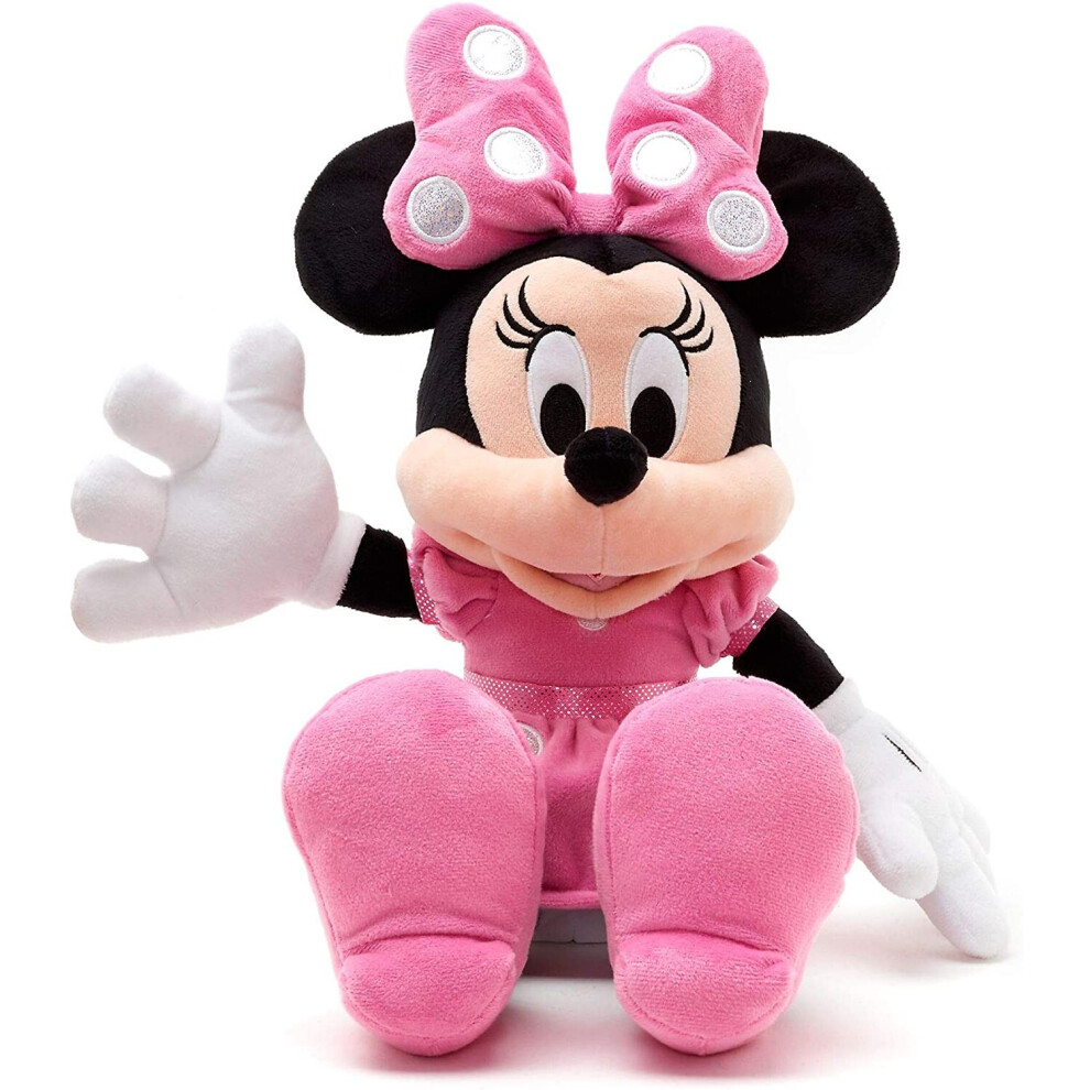Disney Store Minnie Mouse Medium Soft Plush Toy, 45Cm/17", Iconic Pink