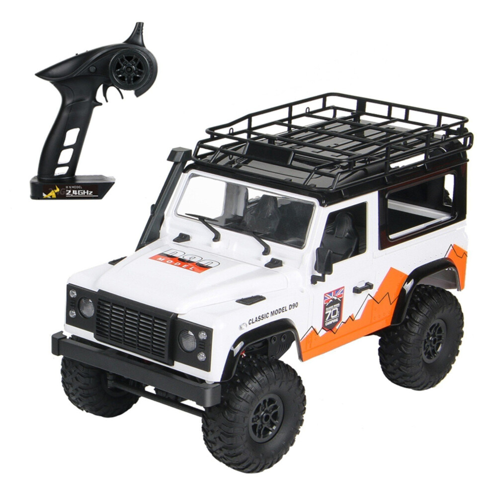 (White) 4WD 2.4Ghz Off Road Car RC Rock Crawler Cross-country Truck Toy with Headlight for Adults and Kids