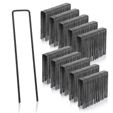 GardenMate Pack of 500 x 6''/150mm 2.9mm thick steel U shaped Garden Securing Pegs
