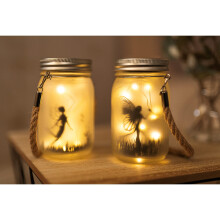 2x Solar Fairy Light Frosted Glass Fairy Lamp 30 LEDs Firefly Lights