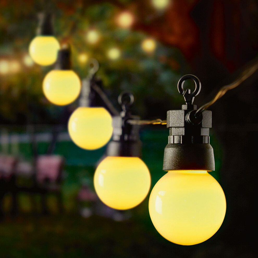 Premier 10 Bulb Party Garden String Lights Warm Battery Lights 2.7M White
