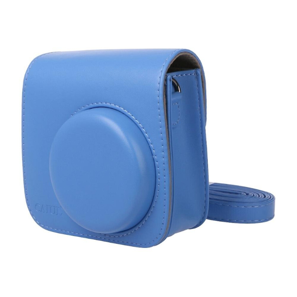 ( Blue) Instant Camera Bag Protective Bag Holder Leather Carrying Case With Shoulder Strap For Fujifilm Instax Mini8/9 Dark/Blue 760932864247