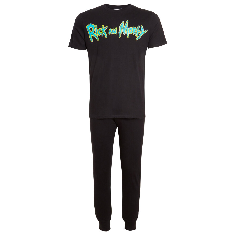 (XL) Mens Rick And Morty Pyjamas Teens Short Sleeved T-Shirt + Lounge Pants Set Gift