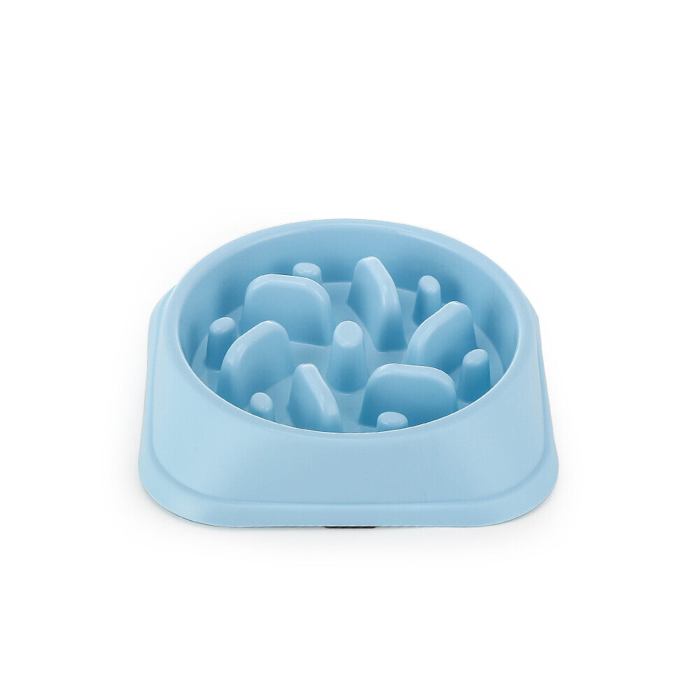 (Blue) Dog Bowl Slow Feeder Pet Bowl Anti Bloating Non-Slip Feet Interactive Puzzle Feeding Dish