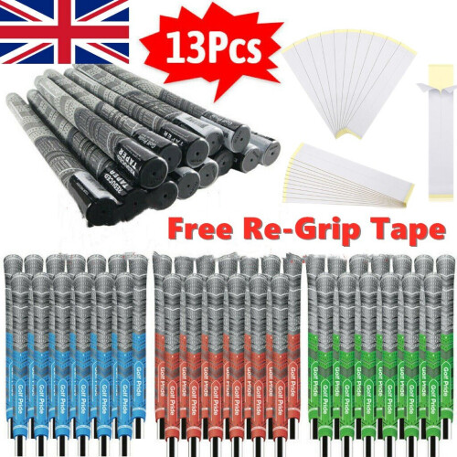 (Grey, Midsize) 13PCS Standard/Midsize Golf Swing Grip MCC PLUS 4 Free Re-Grip Tape 1