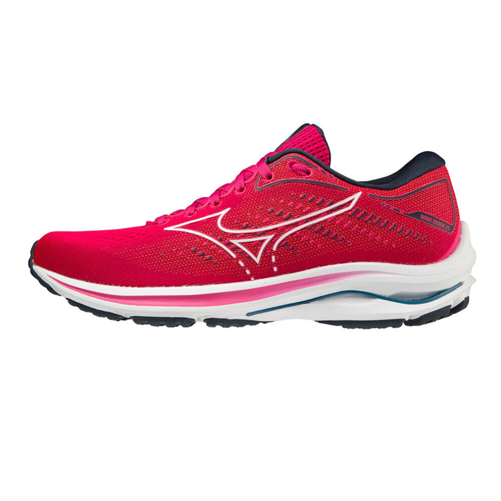 (6 UK) Mizuno Wave Rider 25 Women's Road Running Shoes, PinkP/Wht/MoroccanB