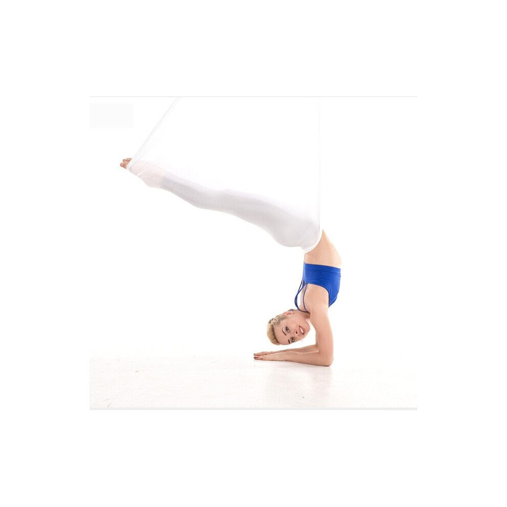 (White) Aerial Yoga Hammock Premium Silk Swing Antigravity Belts