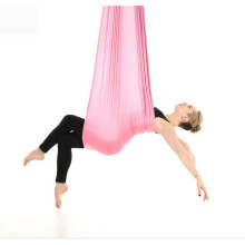 (Pink) Aerial Yoga Hammock Premium Silk Swing Antigravity Belts