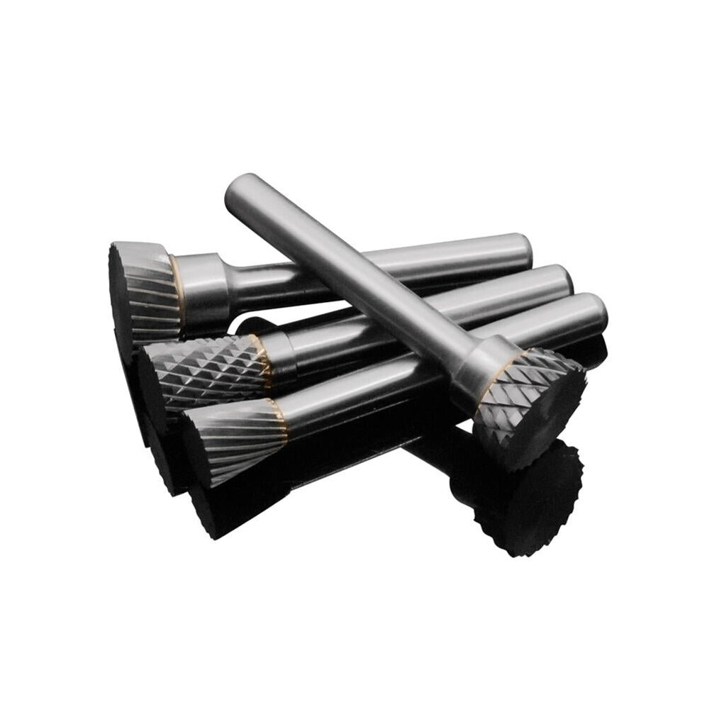 (5*7*3cm) Double Groove Alloy Rotary Boring Tool Tungsten Steel Wood Carving N-type Inverted Cone Milling Cutter Grinding Head