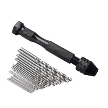 (25pcs) Hand Drill Set Pin Vise Mini Drill with Twitst Drill Bits for Craft Carving DIY