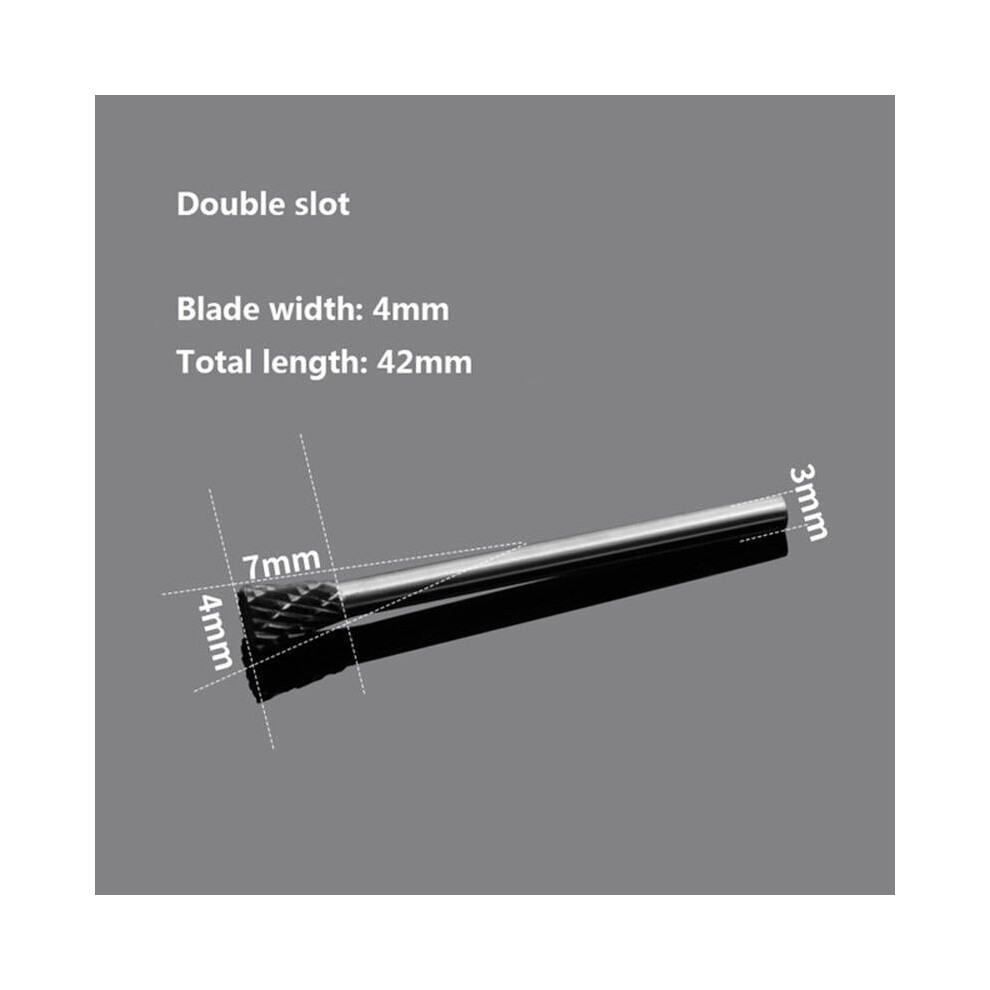 (4*7*4cm) Double Groove Alloy Rotary Boring Tool Tungsten Steel Wood Carving N-type Inverted Cone Milling Cutter Grinding Head