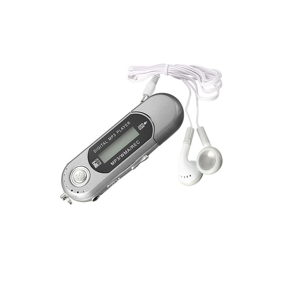 (Silver) 8Gb Mini Mp3 Usb Flash Drive Lcd Music Player With Fm Radio Silver 6112211858647