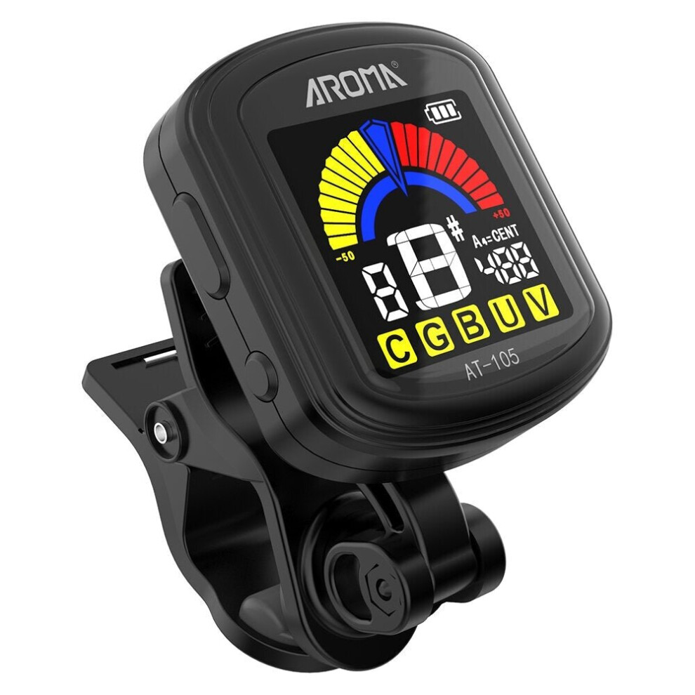 Guitar Rechargeable Clip-on Tuner Color Screen for Chromatic Guitar Bass Ukulele Violin