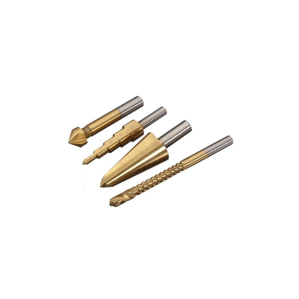 4pcs HSS Contersink Drill/Step Drill/Tapered Cone Drill/Saw Dill