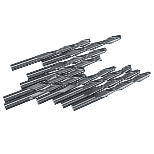 GreenZech 10pcs 3.175*22mm 2 Flutes Milling Cutter CNC Cutting Tool Parts