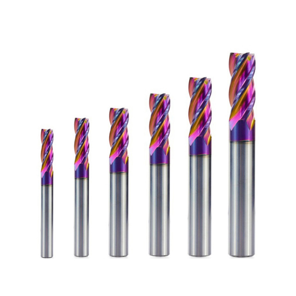 (5mm) 5/6/8/10/12mm ULTRA Surface Tungsten Carbide End Mill HRC60 4 Flute Spiral End Milling Cutter CNC Router Bit