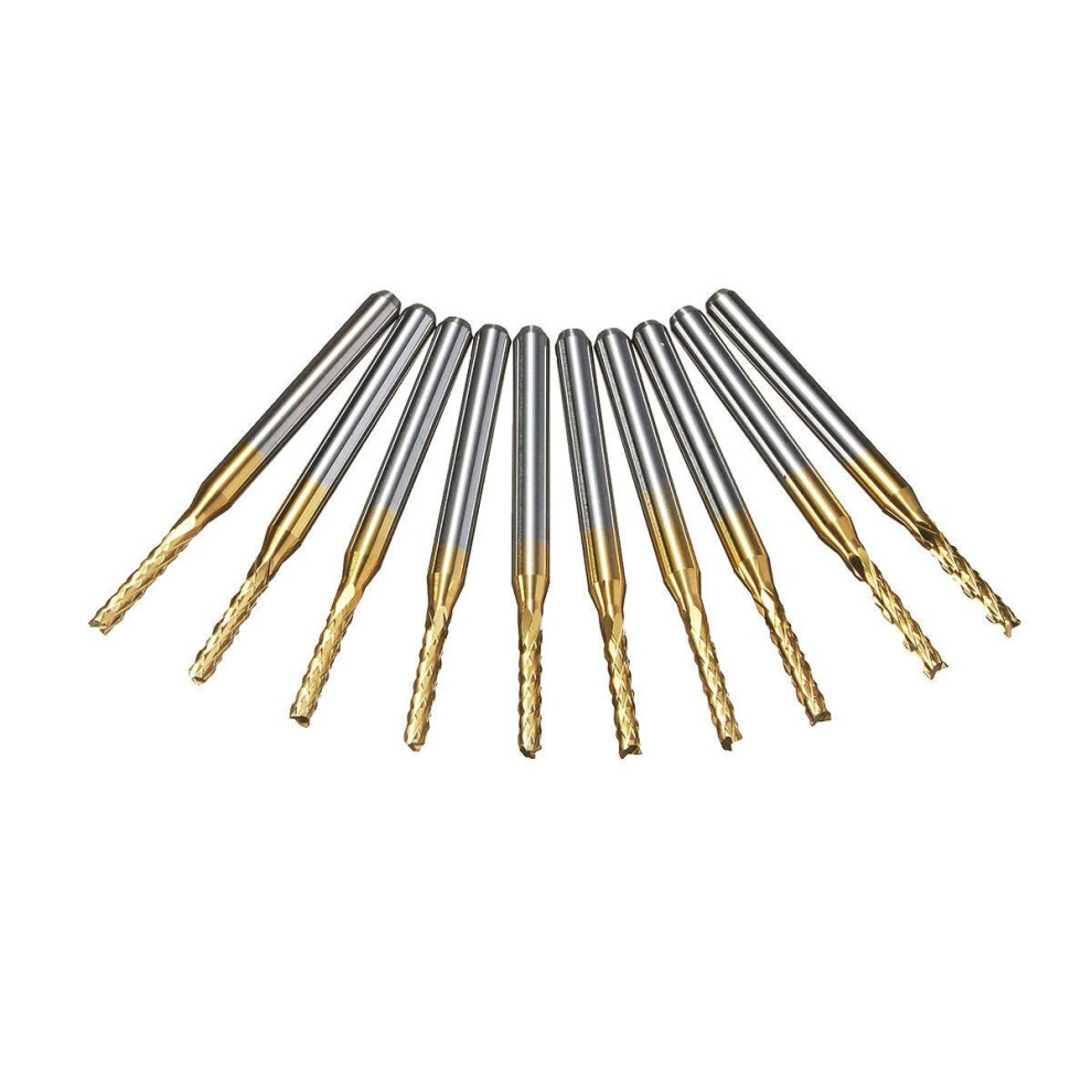 10pcs 1.8mm Titanium Coated Engraving Milling Cutter Carbide End Mill