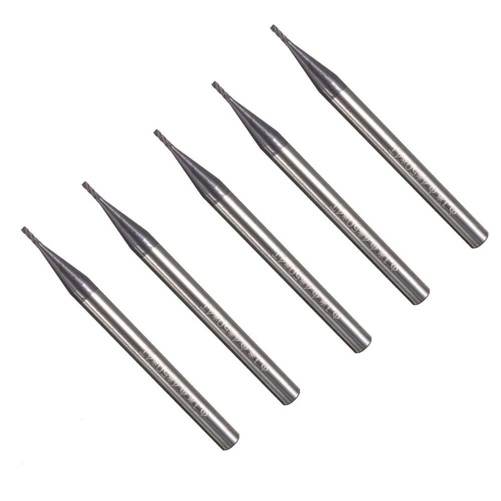 5pcs 1mm 4 Flutes End Mill Cutter Tungsten Carbide Milling CNC Tool