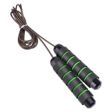 (Green) Tangle Free Rapid Speed Jumping Rope Cable with Ball Bearings Steel Home Exercise Slim Body