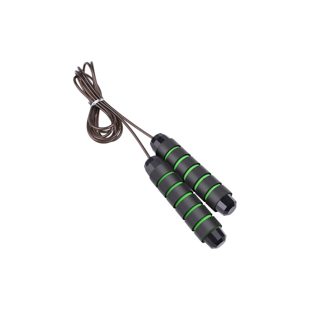 (Green) Tangle Free Rapid Speed Jumping Rope Cable with Ball Bearings Steel Home Exercise Slim Body