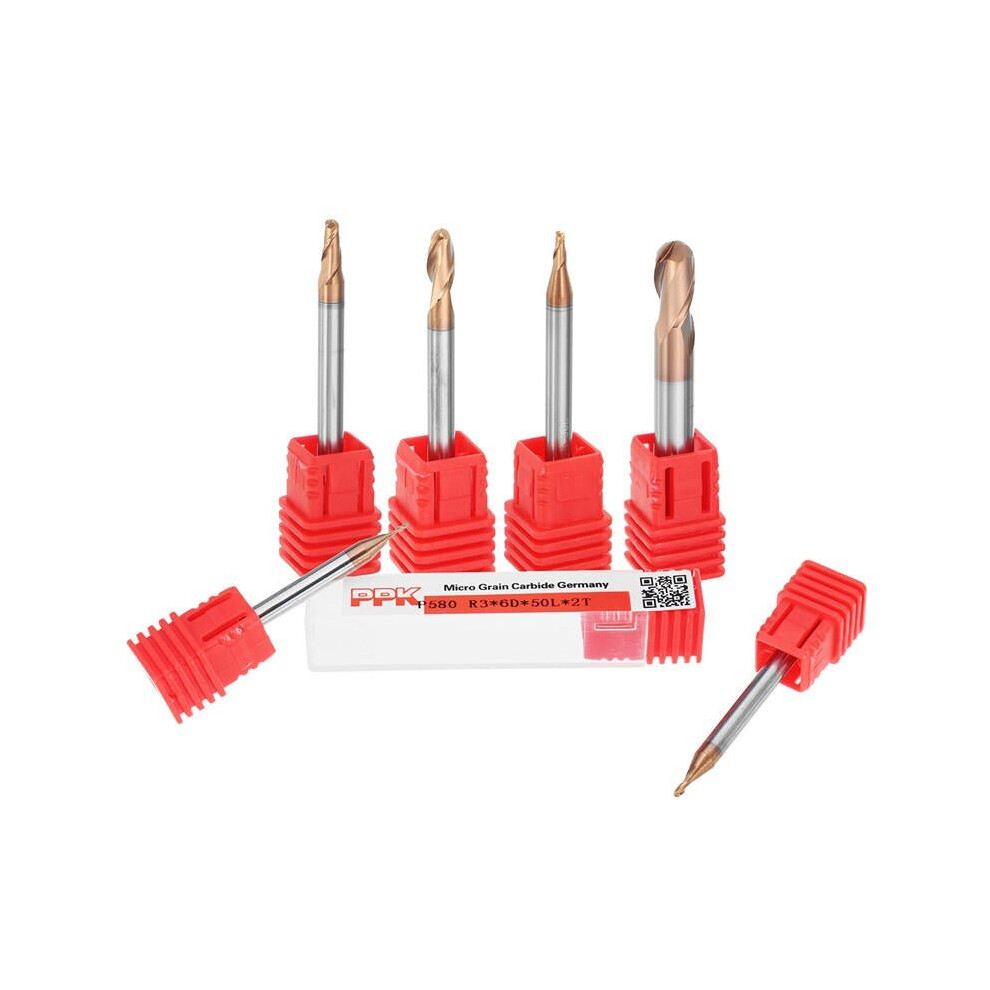 (R2mm) R0.5-3Mm 2 Flutes Ball Nose Hrc58 Altin Coating End Mill Cutter Tungsten Carbide Cnc Tool 6112211932965