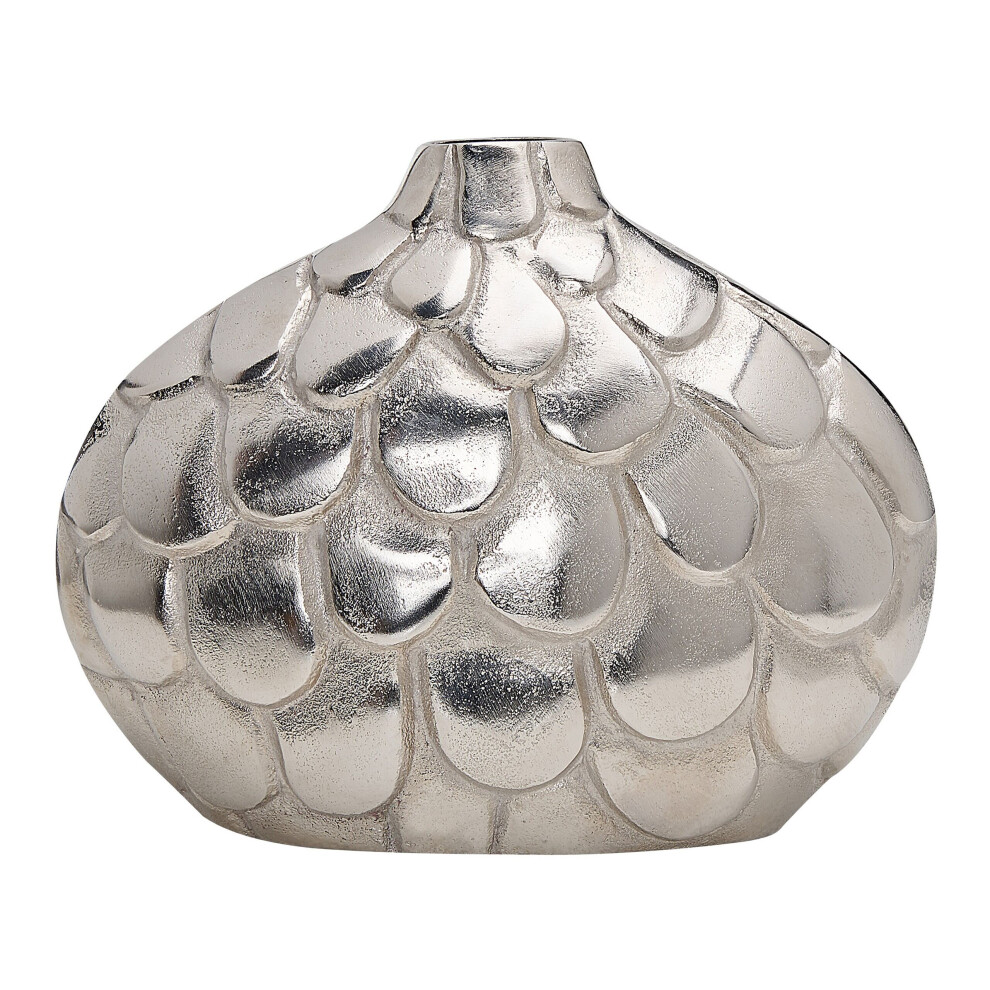 Metal Flower Vase Silver TIMGAD