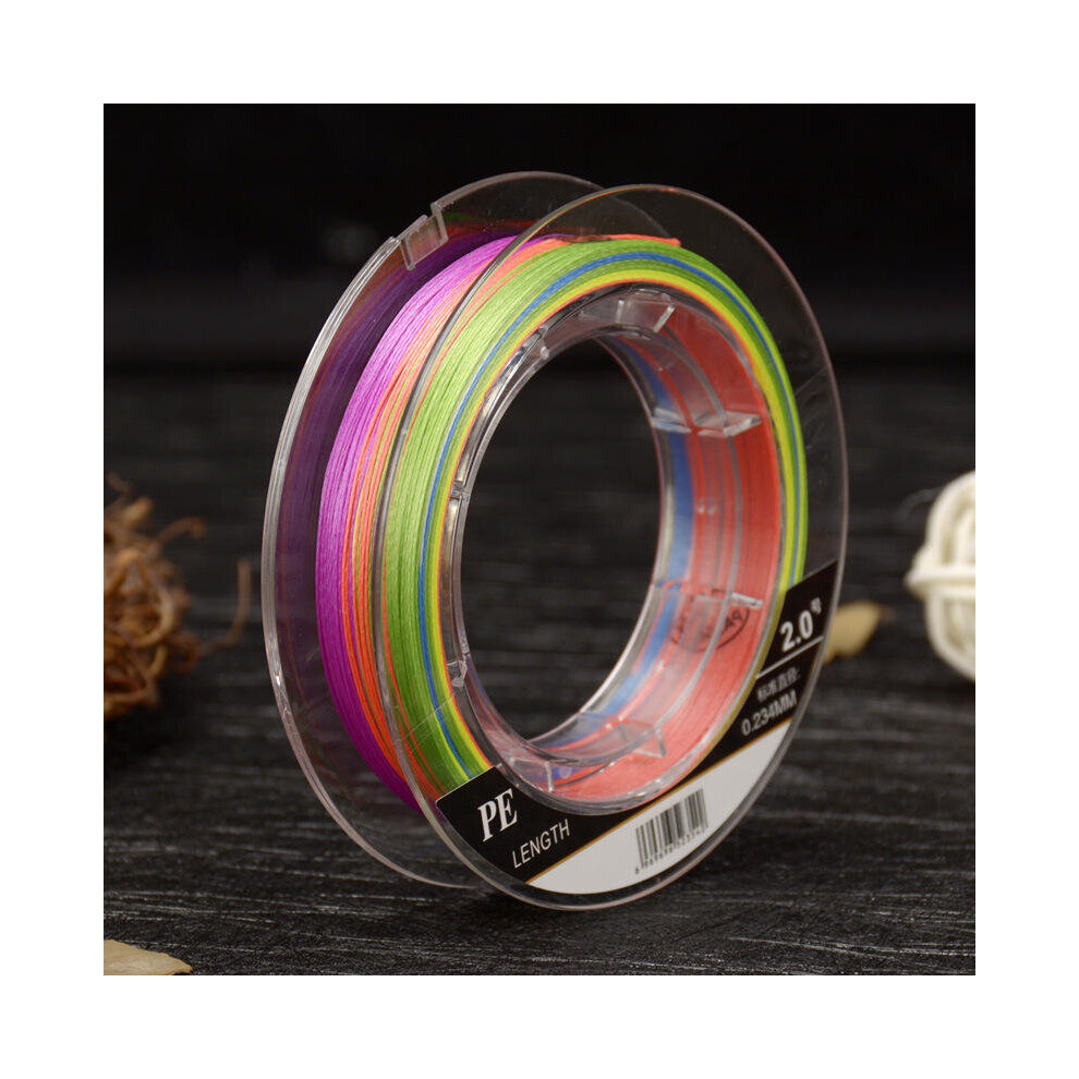 (0.165mm) Strands Braided Fishing Line 100m Multi Color Super Strong Multifilament PE Braid Line