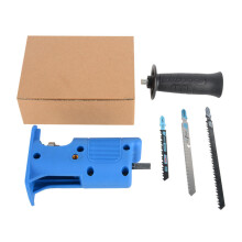 (Blue) Reciprocating Saw Attachment Adapter Change Electric Drill Into Reciprocating Saw for Wood Metal Cutting