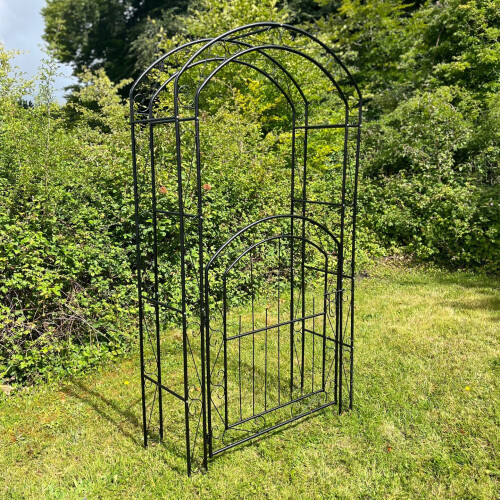 Selections Metal Windsor Garden Arch with Gate and Fixing Pegs 2