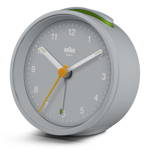 Braun Braun Classic Analogue Alarm Clock with Snooze and Light, Grey, BC12G 2