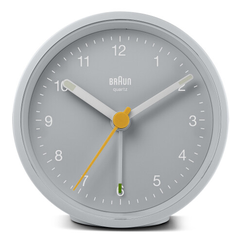 Braun Braun Classic Analogue Alarm Clock with Snooze and Light, Grey, BC12G 1