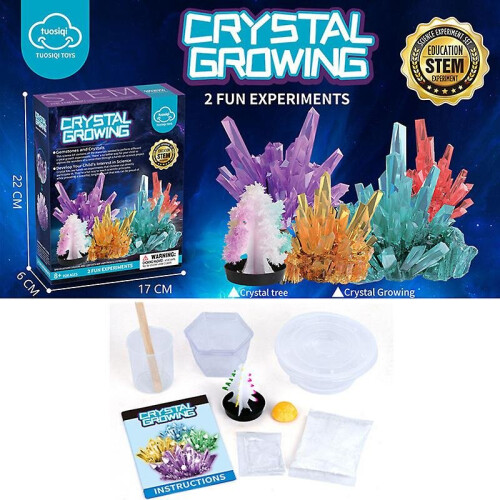 Kids Crystal Growing Kit Science Experiments Educational Toy Diy Crystal Christmas Tree 1