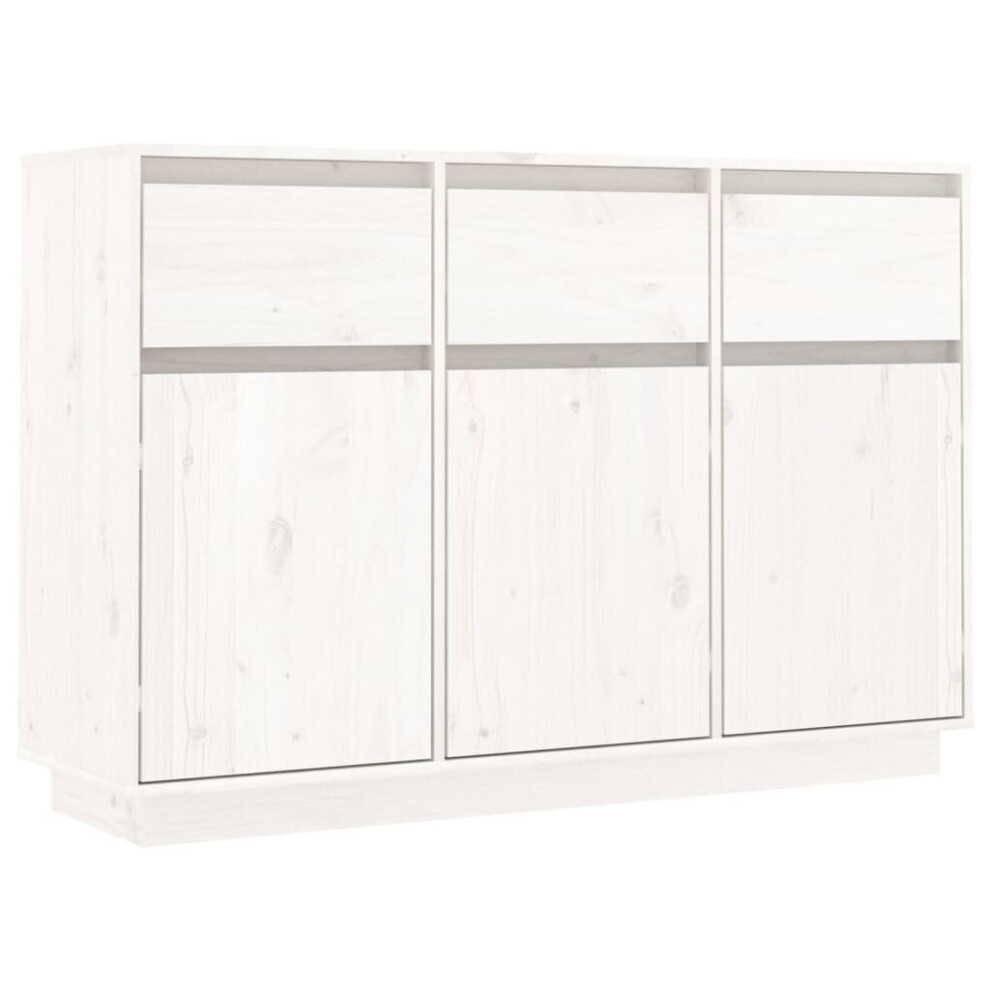 (white) vidaXL Solid Wood Pine Sideboard Storage Cupboard Side Cabinet Multi Colours