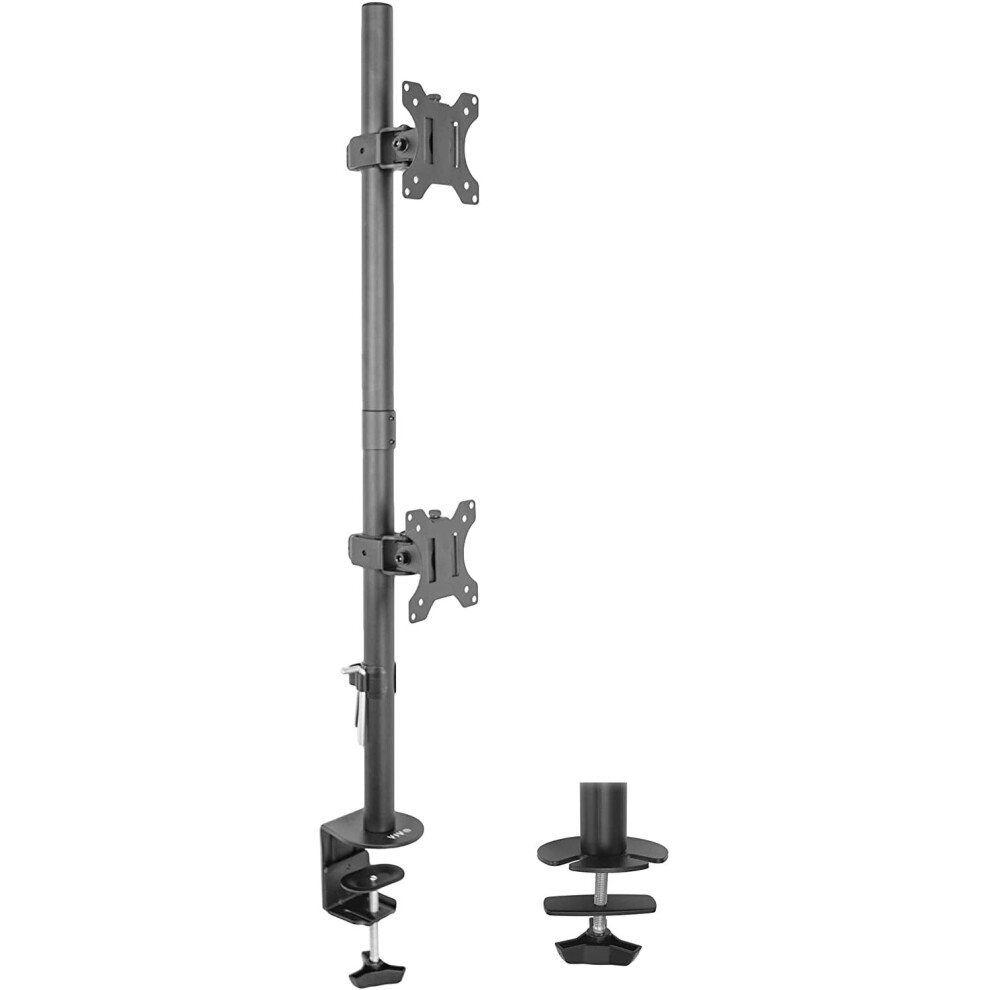 VIVO Dual LCD Monitor Desk Mount Stand Heavy Duty Stacked, Holds Vertical 2 Screens up to 32" (STAND-V002T)