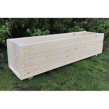 Wooden Garden Planter Trough Pot Basket Raised Patio Outdoor Timber Long Flower Plant Rectangular Large Planter Boxes Unstained