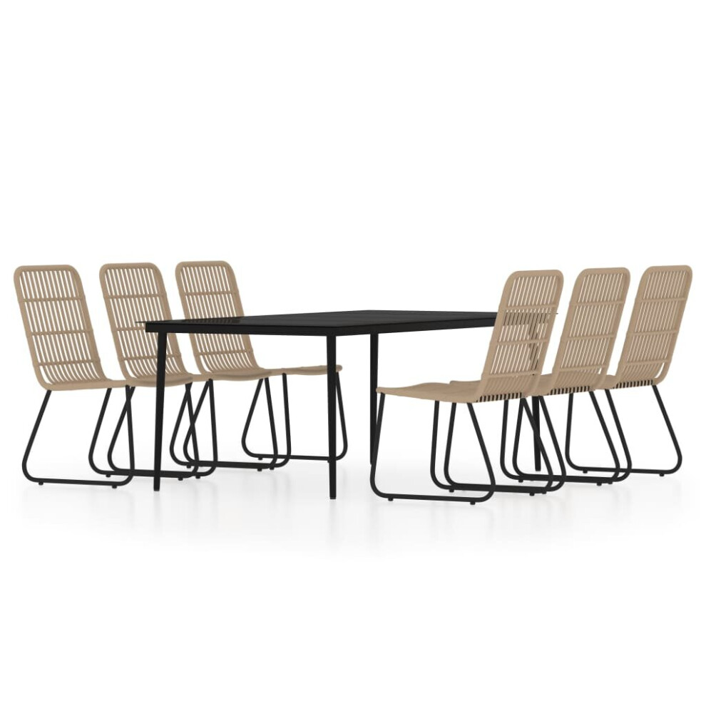 vidaXL Garden Dining Set 7 Piece Oak Outdoor Table and Chair Seating Furniture