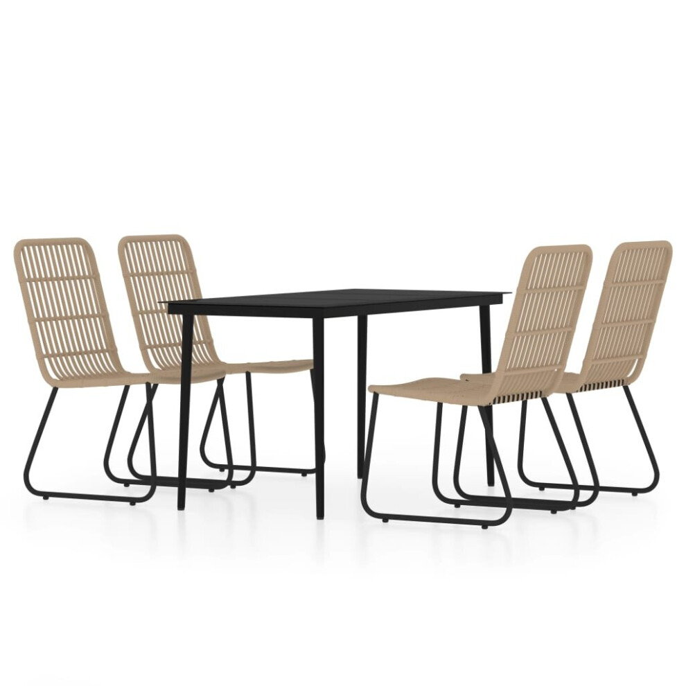 vidaXL Garden Dining Set 5 Piece Oak Outdoor Table and Chair Seating Furniture