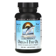 Source Naturals, Arctic Pure, Omega-3 Fish Oil, Ultra Potency, 850 mg, 60 Softgels