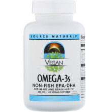 Source Naturals, Veganes Omega-3, Nicht-Fisch EPA-DHA, 300 mg, 60 Vegane Softgels