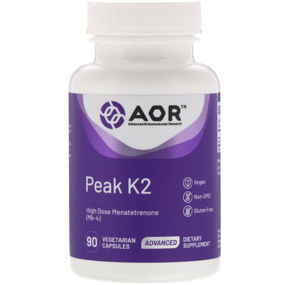 Advanced Orthomolecular Research Aor , Peak K2, 90 Vegetarian Capsules