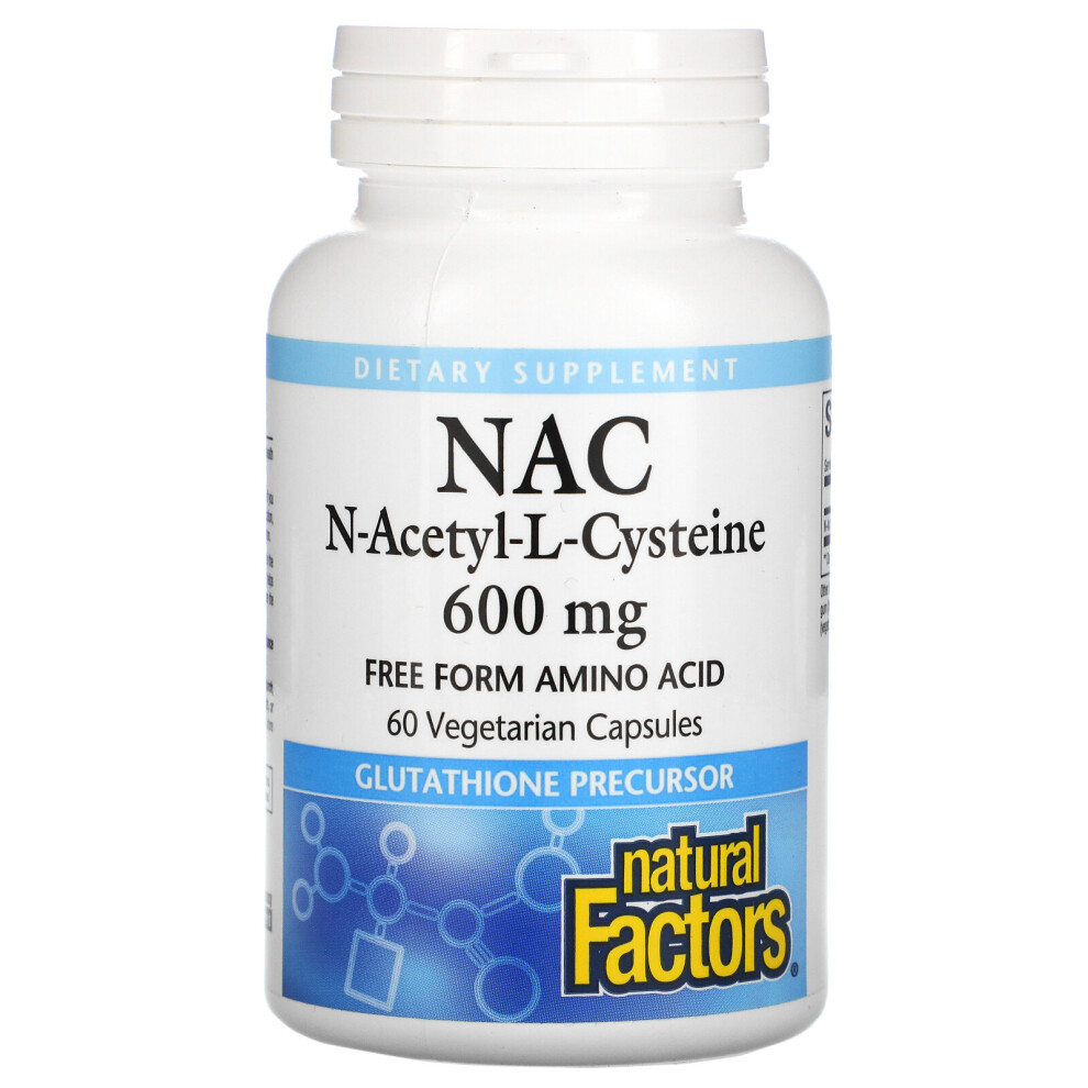 Natural Factors , Nac N-Acetyl-L-Cysteine, 600 Mg, 60 Vegetarian Capsules