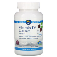 Nordic Naturals, Vitamin D3 Gummis, Wilde Beeren, 1.000 IE, 120 Gummis
